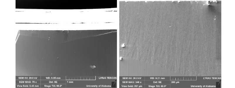 SEM images of milled sample