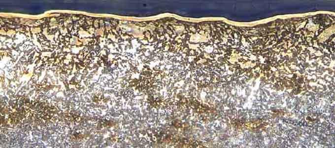 What does heat-treated metal look like after sample processing?